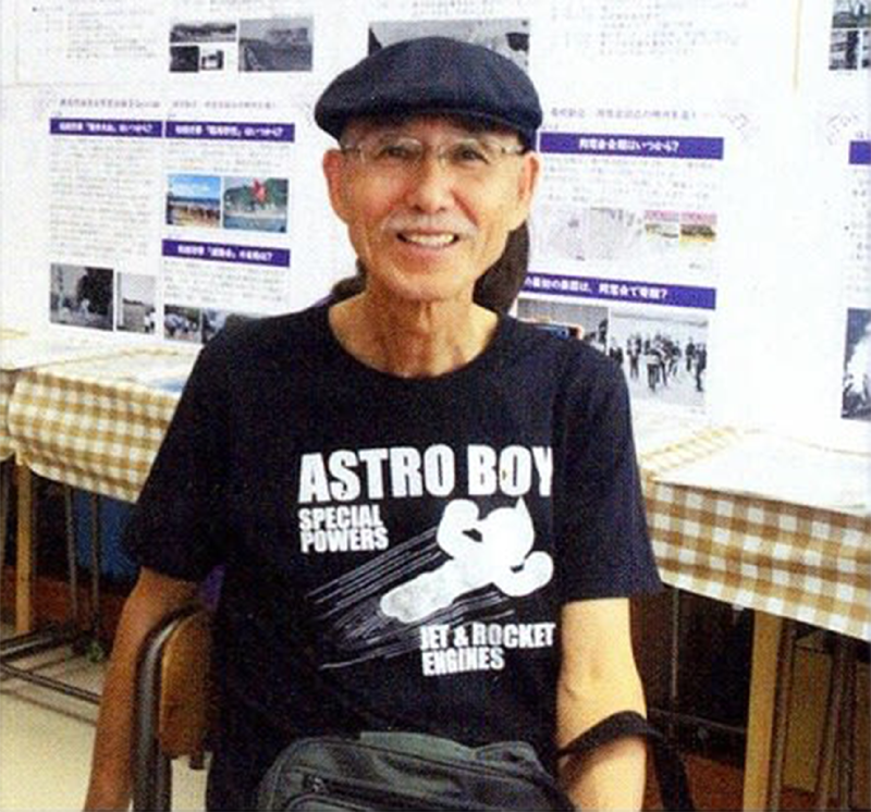 Jun Masami at the 2023 Warabi High School Cultural Festival, wearing an Astro Boy shirt